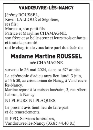 Avis de deces ER